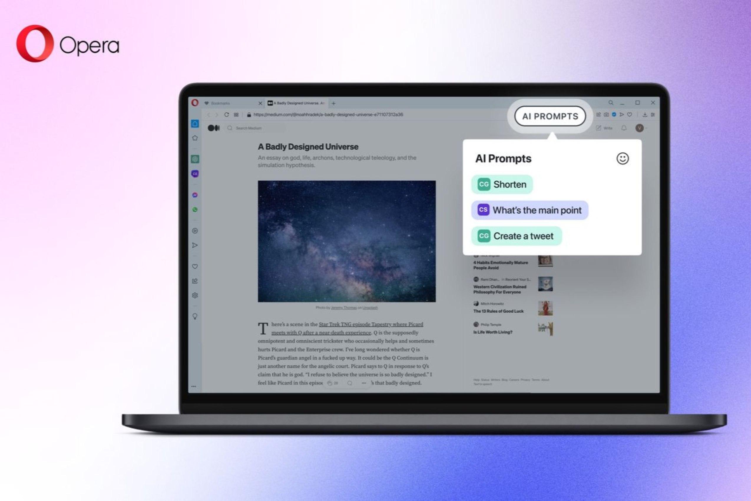 Az Opera integrálja a ChatGPT és az AI összefoglaló funkciókat a böngészőjébe