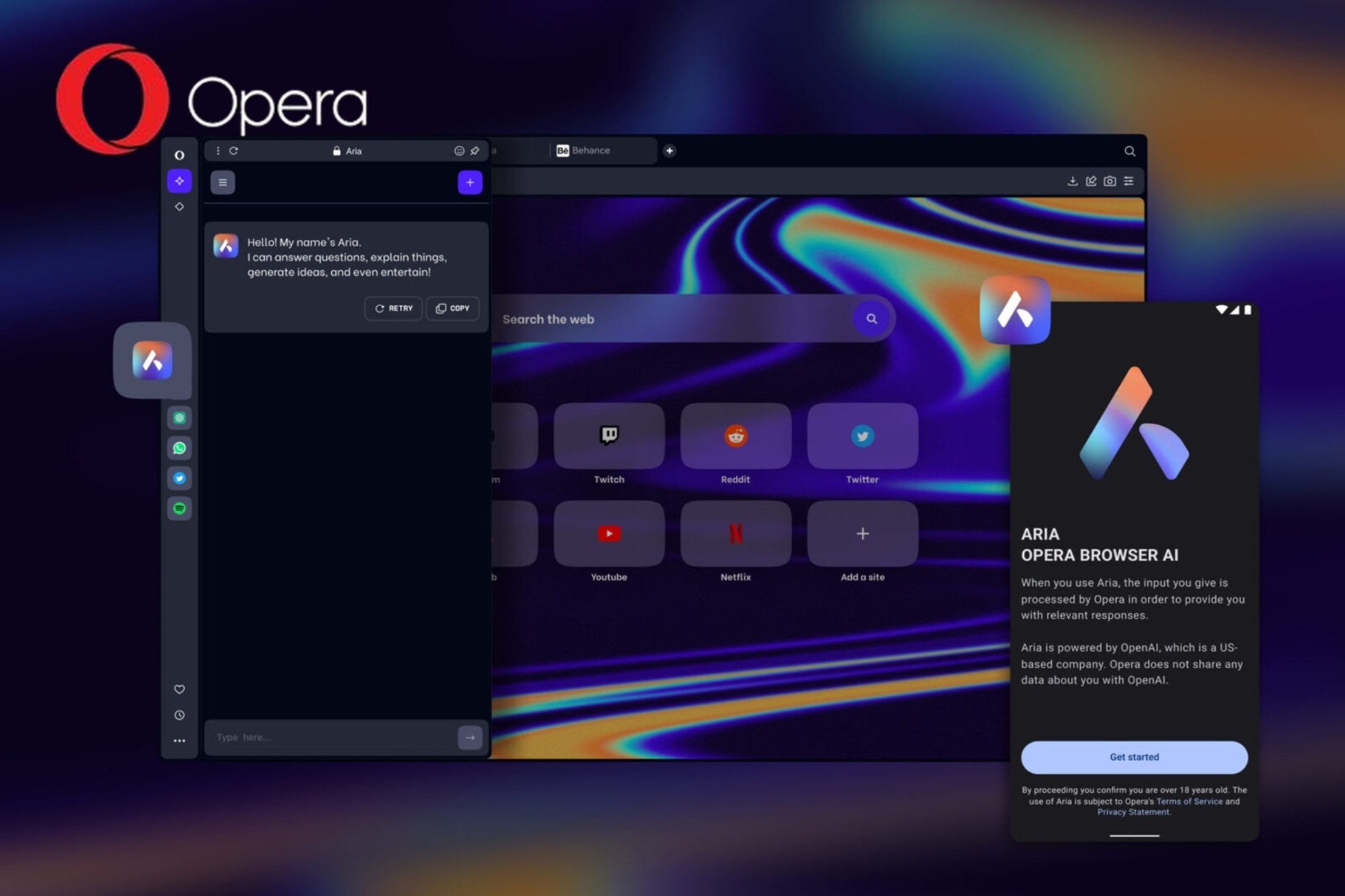 Az Opera bemutatja az Aria-t, egy AI-alapú oldalsávot a böngészési élmény javítására